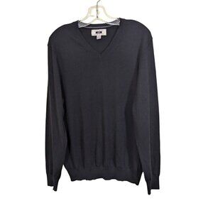 Jos A Bank Merino Wool Blend Sweater Base Layer Mens Size L Black V Neck